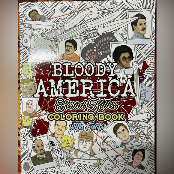 BLOODY AMERICA: Serial Killers Coloring Book & Serial Killers: Shocking History - Picture 2 of 6
